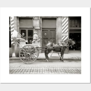 New Orleans Milk Cart, 1910. Vintage Photo Posters and Art